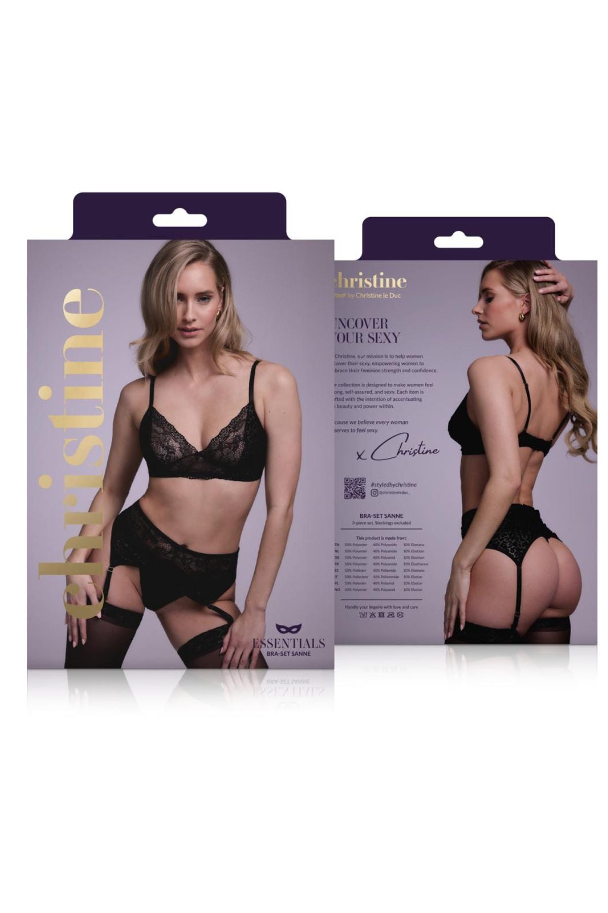 Sanne Animal 3PC | Lingerie Set